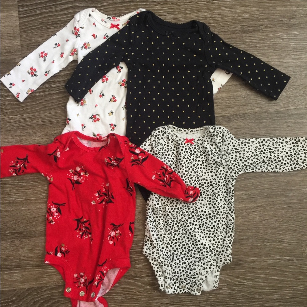 4 baby girl bodysuites NWOT